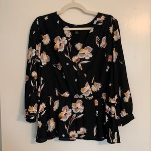 Halogen Wrap Front Peplum Top